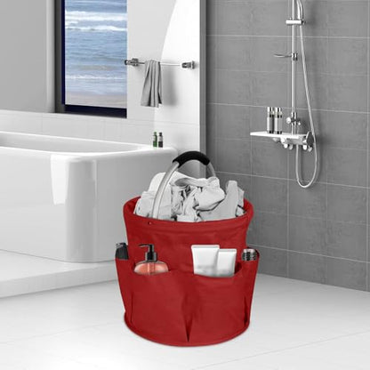 Professional Cleaning Caddy Organizer - 11" Wearable Cleaning Supply Bag with Adjustable Shoulder Strap & Handle - Housekeeper Essentials Organizer for Detailing Tools & Supplies (Red) - color: Red