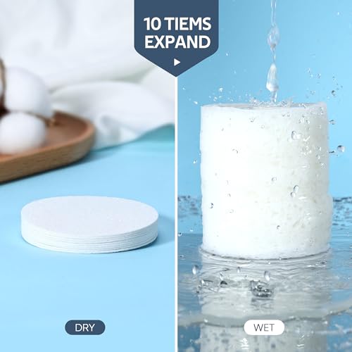 GAINWELL 100PCS Compressed Facial Sponges, Cleansing, for Personal Spa Esthetician Use, White - color: White, size: 1 Count (Pack of 100)
