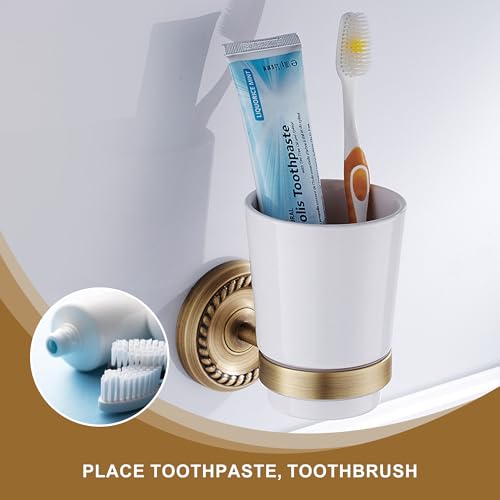 Antique Bronze Toothbrush Holder for Bathroom Tumble Holder Wall Mounted - color: Toothbrush Holder