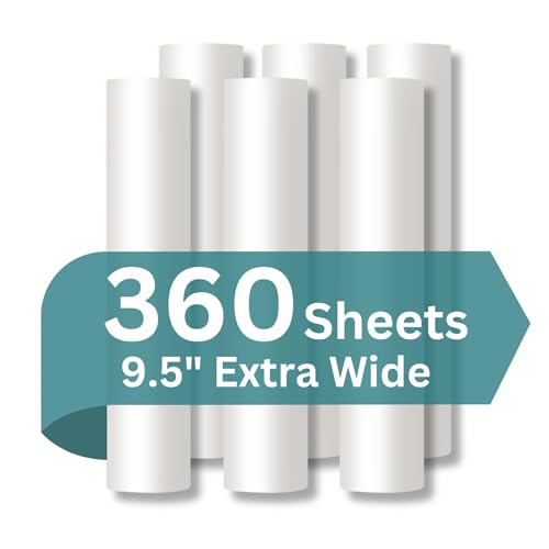 Large Lint Roller with Extra Sticky Roller and 420 Sheets 9.5" Wide, Floor Lint Roller Long Handle, Extendable to 41", Carpet, Couch, Pet Hair, Clothing Cleaning Supplies (6 Refills (360 Sheets)) - size: 6 Refills (360 Sheets)