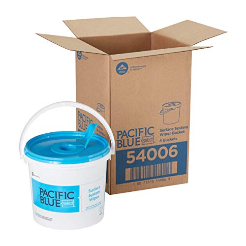 Georgia-Pacific Pacific Blue Select Surface System Wiper Bucket By GP PRO, White, 54006, 1 Bucket Per Case, 7.80" W x 7.80" D x 7.00" H - size: 1 Bucket, style: Bucket Only