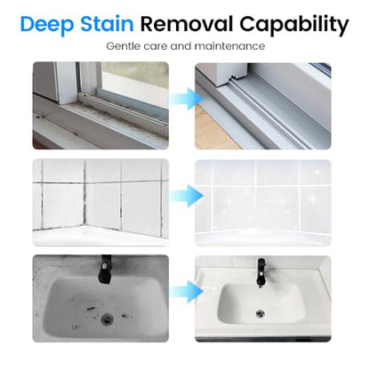 2 in 1 Cleaning Brush Window Track Cleaning Tools, Multifunction Hard Bristle Crevice Cleaner Brush with Hidden Scraper, Grout Cleaner Grip Brush for Sliding Door Track (1, B) - color: B