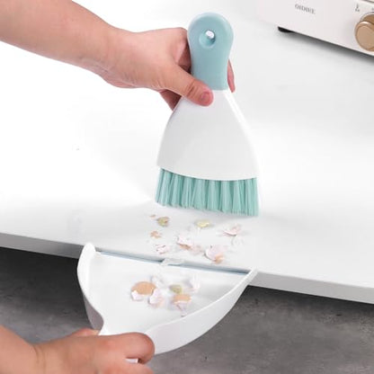 NACENA Mini Dustpan and Brush Set 2 Pack, Small Broom and Dustpan Set Dust Pan and Mini Hand Broom Dustpan and Broom Combo Compact for Home Table Keyboards Sofa Kitchen, Blue - color: Blue, size: 2 packs