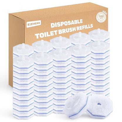 100 Count Toilet Wand Refills Compatible for Clorox, 5X Cleaning Power Toilet Bowl Wand Refills & High-Density Disposable Toilet Brush Scrubber - No Falling Apart, Instant Foam Cleaning - size: 1 Count (Pack of 100)