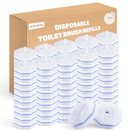 100 Count Toilet Wand Refills Compatible for Clorox, 5X Cleaning Power Toilet Bowl Wand Refills & High-Density Disposable Toilet Brush Scrubber - No Falling Apart, Instant Foam Cleaning - size: 1 Count (Pack of 100)