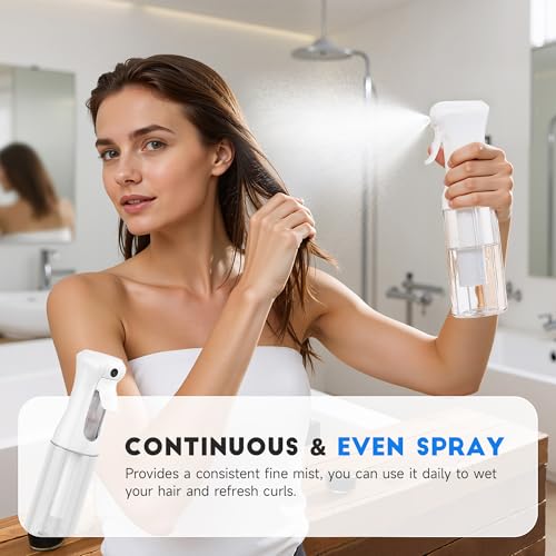 3 Pack Continuous Spray Bottles - Ultra Fine Mist Sprayer, Refillable Water Sprayer for Hairstyling, Plants, Pets, Cleaning, Skincare (6.8 OZ/200ML,White) - color: 3 Pack White, size: (3-Pack)-6.8 Oz