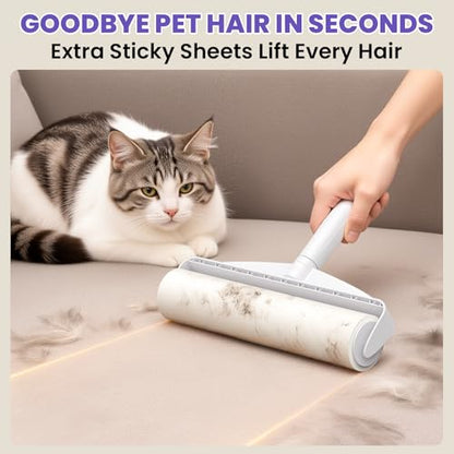 9.45” Large Surface Lint Roller: DELOMO Extra-Wide Sticky Roller for Pet Hair - Cleans Faster on Couches, Beds, Carpets, Clothing, Furniture & Car Seats - 450 Sheets Total - Ideal for Pet Homes - size: F: Large Surface Lint Roller (Wide: 9.45 in)