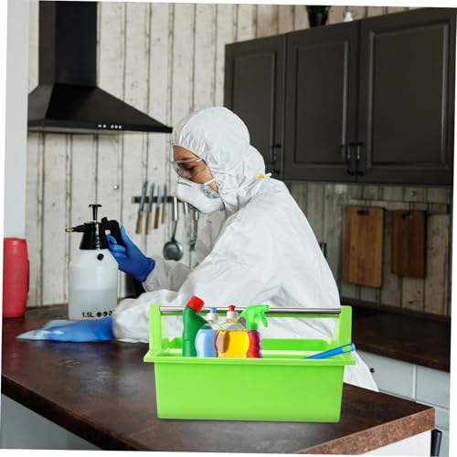Plastic Cleaning Basket Multi-use Storage Basket for Cleaning Supplies Tools Handheld Organizer Handle Lightweight