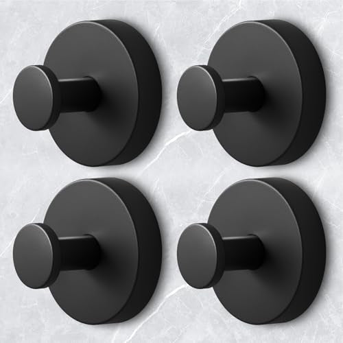 Shower Hooks for Inside Shower,Large Suction Cup Hooks for Glass Window,Removable Towel Hooks for Bathrooms,4 Packs(Black) - color: Black, size: 4 Pack