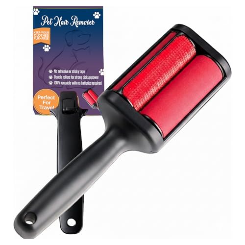 CPHUSA Roller Pet Hair Remover - Reusable Lint Roller Cat and Dog Hair Remover, Portable Multi-Surface Pet Hair Remover for Furniture, Couches, Carpets, Clothing & Bedding