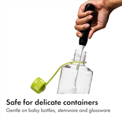 OXO Good Grips Bottle Brush, Dual-Bristle Cleaning for Bottles, Pitchers and Carafes, Flexible Neck Scrub Brush, Safe for Stemware and Delicate Glassware, Dishwasher Safe - style: Bottle Brush