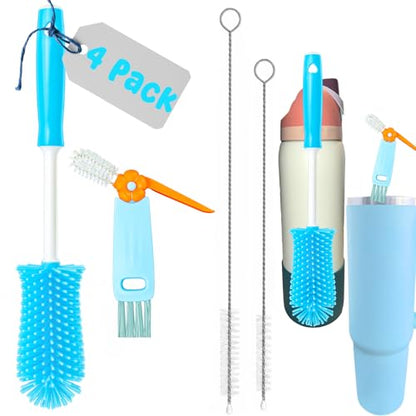 4 Pack Water Bottle Cleaning Kit Water Bottle Cleaner Brush for Owala FreeSip 24oz/32oz/40oz, Straw Brush for Stanley, Sport Bottles, Water Bottles, Cups