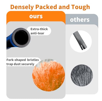 3 Pack Screw on Webster Cobweb Duster Head for Pole,Spider Web Remover Brush, Cobweb Duster Head Attachment,Fits Standard 3/4 inch Threaded Poles (3, Orange) - color: Orange
