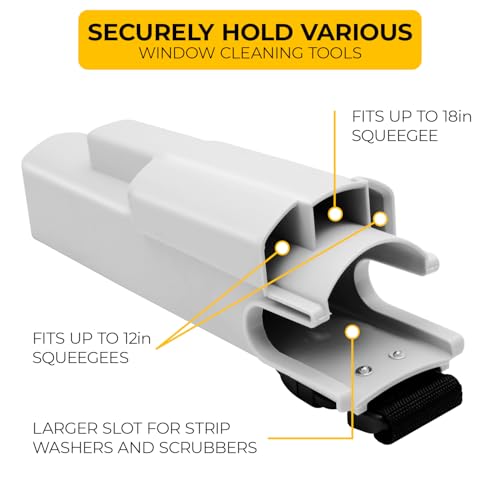 Window Cleaning Side Bucket On a Belt Holster Holds 3 Squeegees and a Washer - color: Grey W/Tools