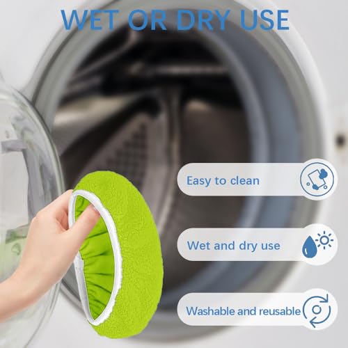 Microfiber Mop Pads - 3 Pack Reusable Washable Refills for Wet & Dry Floor Cleaning - Fits Most Standard Mops - Yellow Green Household Cleaning Pads - color: Yellow Green