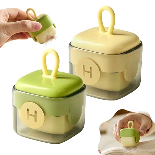 2Pcs Mini Lint Remover Roller, Washable Lint Gel Roller, Reusable Pet Hair Remover for Clothing, Pet, Hair, Dust, Lint (Green+Beige) - color: Green+beige