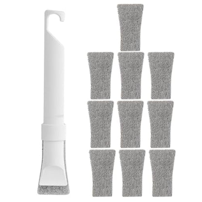 VOSAREA Multifunctional Narrow Space Cleaning Brush Set with 10 Replacement Pads, Crevice Gap Scrub Brush for Tile Grout, Sliding Door Track, Kitchen and Bathroom Cleaning