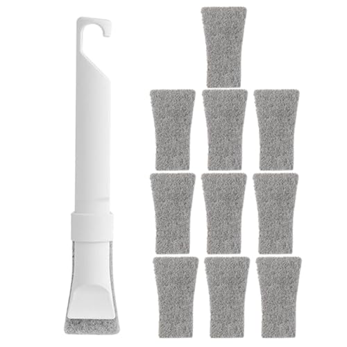 VOSAREA Multifunctional Narrow Space Cleaning Brush Set with 10 Replacement Pads, Crevice Gap Scrub Brush for Tile Grout, Sliding Door Track, Kitchen and Bathroom Cleaning