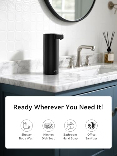 SUNLY Touchless Automatic Soap Dispenser – Clog-Free Pump, 0.2s Fast Sensor, USB-C Rechargeable, Smudge-Resistant Stainless Steel, for Kitchen & Bathroom Soap Dispenser, Black - color: Black