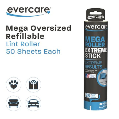 Evercare Large Surface Mega Pet Roller Refill, 50 Layers