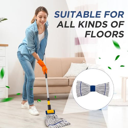 Hushee 12 Pack Large Microfiber Tube Mop Heads 18 oz Heavy Duty Commercial Industrial Wet Mop Head Refill Reusable Machine Washable Looped End Mopheads for Hardwood, Tile, Laminate Floors (Grey) - color: Grey