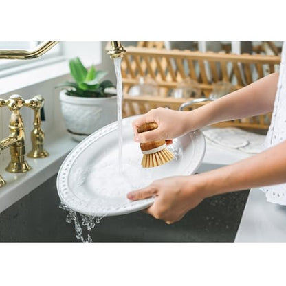 HIC Kitchen Vegetable Scrubber Dishwashing Brush, Bamboo with Non-Scratch Bristles - style: Vegetable Dish Scrubber