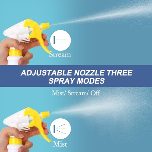 Eccliy 20 Pack 16oz Empty Spray Bottles, Leakproof Cleaning Bottles with Measurement and Adjustable Nozzle for Housekeeping, Commercial Use(Cylinder,Yellow Spray Head) - color: Yellow Spray Head, style: Cylinder