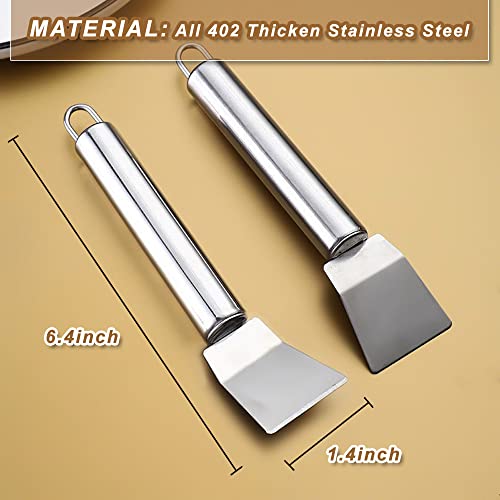 Kitchen Stove Cleaning Brush + Scraper Tool Set, Brass Wire Brushes for Range Hood Grease Grime, Rust Cleaner Heavy Duty Stainless Steel Putty Scraper for Gas Burners Cooktop Pot Pan - color: Stove Brush + Stainless Steel Scraper