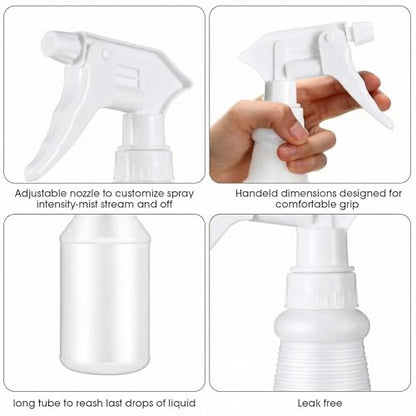 Yinder 18 Pcs 16 Oz Plastic Spray Bottle Bulk Empty Refillable Spray Bottles for Cleaning Solution Leak Proof Water Sprayer with Adjustable Nozzle Mist/Stream Mode(White) - color: White