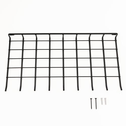 StoreYourBoard The Afton Laundry Room Shelf, Wire Shelving Wall Mounted, Hanging Hooks for Broom and Mop, Cleaning Supplies Shelf for Home and Garage, 17.5" x 9"