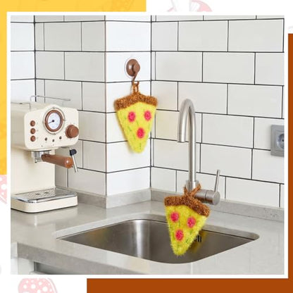 Breling 6 Pieces Pizza Shape Dish Sponge Dual Sided Non Scratch Dish Washing Scrubbers, Reusable Household Cleaning Kitchen Tools for Dishwashing Washing Dishes Cookware - style: Pizza