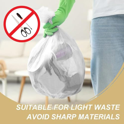 1 Gallon Small Trash Bags - 3 Rolls 105 Count Clear White 1 Gallon Garbage Bag Strong, Leakage-Free Unscented Thick Plastic Wastebasket Liners for Bathroom, Office, Kitchen Inwaysin - style: Clear White-1Gal-105
