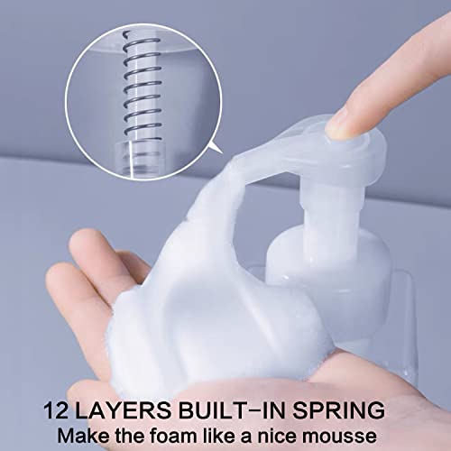 2 PCS-Foaming Soap Dispenser, Hand Soap Dispenser, Refillable Foam Liquid Hand Soap Empty Plastic Pump Bottle Container for Bathroom Vanities, Kitchen Sink, Hospital, Clinic（17 oz ） (White) - color: White