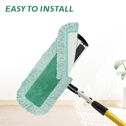 Dust Mop Pads for Rubbermaid Commercial Microfiber Dust Mops - 18 inch Mop Head Replacement with Fringe - Reusable Wet & Dry Cleaning Flat Mops System 18" 17" Refill for Multi-Surface Floor - 4 Pack - color: 4 Pack
