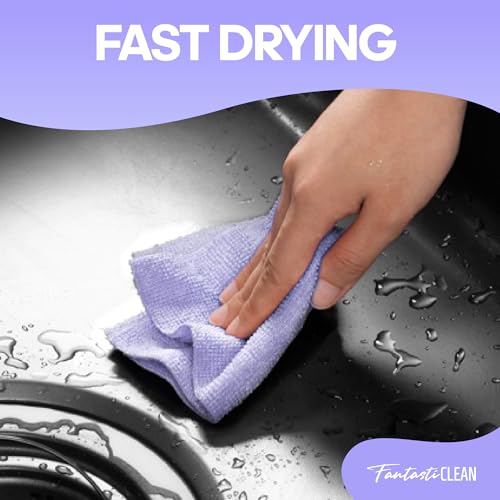 Fantasticlean Microfiber Cleaning Cloth Roll 2 Rolls 120 Pack, Tear Away Paperless Towels, 8" x 8", Reusable Washable Rags, House Kitchen, Pet, Office, Indoor Outdoor, Portable (Pink and Light-Purple) - color: 1pink 1light-purple