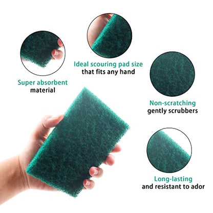 Heavy Duty Scour Pads, Non-Scratch Scrub Sponges, ULIFESTAR 5PCS Dish Scrubber Scouring Pads, Dual-Sided Reusable Household Scrub Pads for Dishes,Dish Cleaning Tool,Kitchen Scrubbers & Metal Grills - size: 150*100mm/5.9*3.94''180-240grits