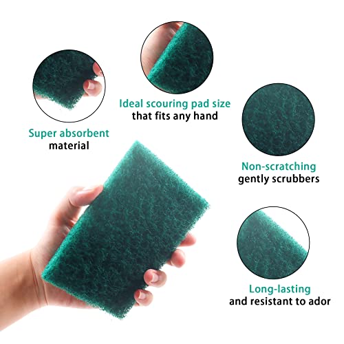 Heavy Duty Scour Pads, Non-Scratch Scrub Sponges, ULIFESTAR 5PCS Dish Scrubber Scouring Pads, Dual-Sided Reusable Household Scrub Pads for Dishes,Dish Cleaning Tool,Kitchen Scrubbers & Metal Grills - size: 150*230mm/5.9*9.06''180-240grits