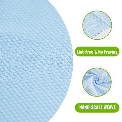 Magic Fish Scale Glass Cleaning Cloths 10 Pack, 12x12 Streak Free Lint Free Microfiber Rags for Car Windows Mirrors Stainless Steel