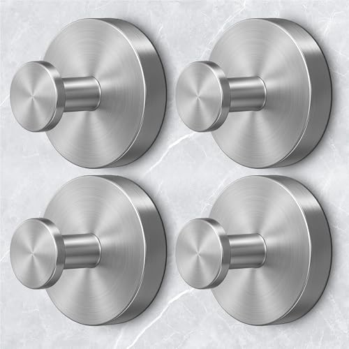 Shower Hooks for Inside Shower,Large Suction Cup Hooks for Glass Window,Removable Towel Hooks for Bathrooms,4 Packs(Silver) - color: Silver, size: 4 Pack