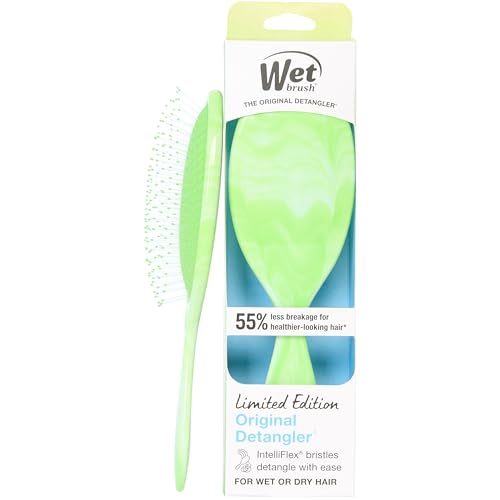 Wet Brush Original Detangler Hair Brush, Flexible Bristles Gently Detangle All Hair Types, Works on Wet or Dry Strands, Ergonomic Handle, Reduces Breakage, Limited Edition, Summer Treat Key Lime - color: Summer Treat Key Lime