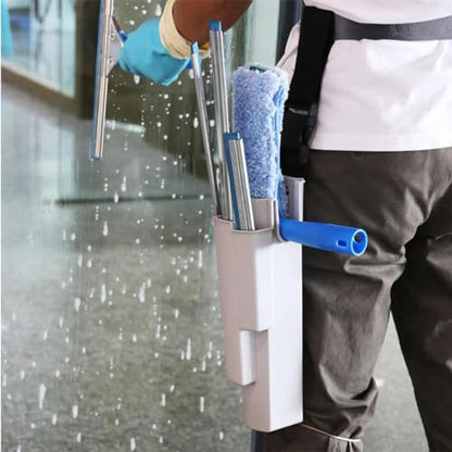 Window Cleaning Holster with Belt - Detachable Side Bucket Squeegee Holder Tool Belt - color: Gray
