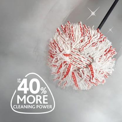 O-Cedar EasyWring Spin Mop & Bucket System | Microfiber Floor Cleaning System | Includes 3 Mop Heads (1 Standard + 2 Deep Clean Refills) | Machine Washable & Reusable - color: Easywring Spin Mop & Bucket + 2 Deep Clean Refills