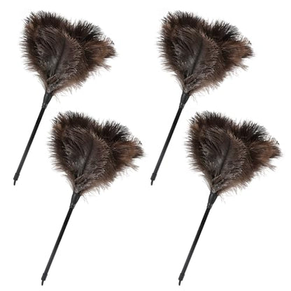 Ostrich Feather Duster-14.9 Inch Mini Natural Feathers Dusters with Plastic Handle Reusable Handheld for Cleaning Supplies Home Car Office(4pcs) - color: Natural-14.9in-styleb-4pcs