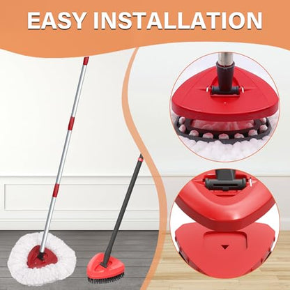 Fatmass 5 Pack Spin Mop Replacement for O Cedar EasyWring 1-Tank System,Include 4 Mop Replace Heads + 1 Upgrade Scrubber Brush, 100% Microfiber Mop Refills Deep Cleaning Machine Washable - color: White (4 Mop Heads+1 Brush)