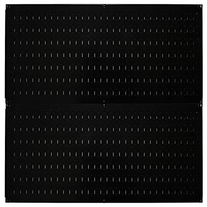 Wall Control Pegboard Rack Horizontal Metal Pegboard Garage Tool Storage Pack - Two 32-Inch Wide x 16-Inch Tall Easy To Install Peg Boards (Black) - color: Black