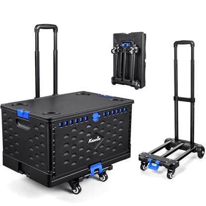 KEDSUM 2 in 1 Rolling Cart with Durable Removable Crate, 290 LBS/70L Capacity Collapsible Rolling Crate with Lid for School, Craft, Office & Garden, on 4 Rotate Wheels - style: Teacher Cart