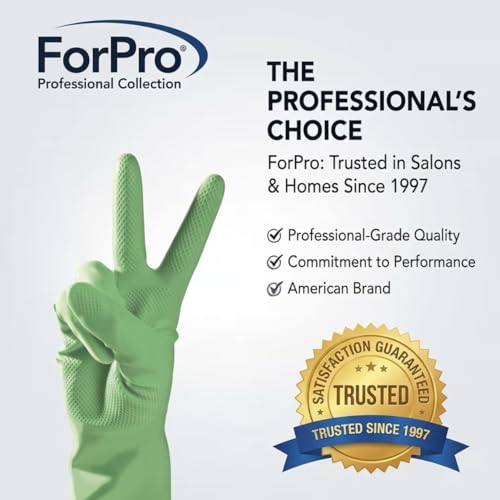ForPro Natural Rubber Gloves, 6 Pairs Reusable Multi-Purpose Household Cleaning Gloves with Soft Inner Lining, Waterproof & Chemical-Resistant, Lime Zest, Small - color: Lime Zest, size: Small