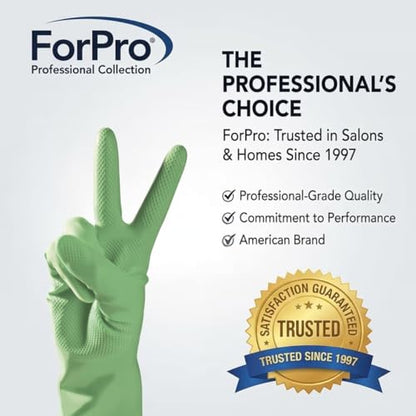ForPro Natural Rubber Gloves, 6 Pairs Reusable Multi-Purpose Household Cleaning Gloves with Soft Inner Lining, Waterproof & Chemical-Resistant, Lime Zest, Small - color: Lime Zest, size: Small
