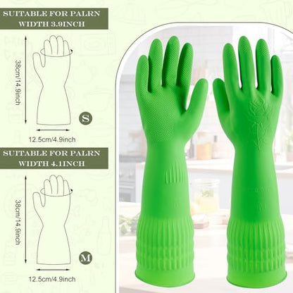 3 Pairs Rubber Dishwashing Gloves,Rubber Cleaning Gloves, Reusable Kitchen Glove for Household,Waterproof - size: Small