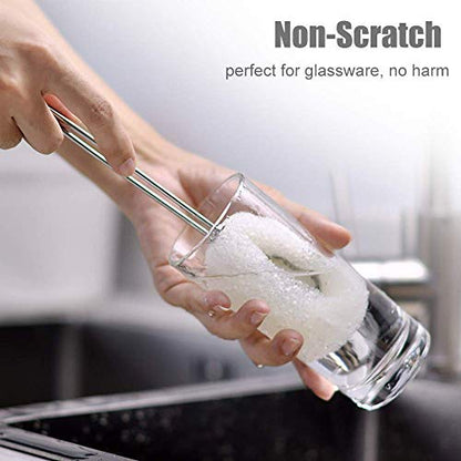ALINK Sink Drain Brush + 6-Pack 6-Pack Sponge Bottle Dish Brush Set